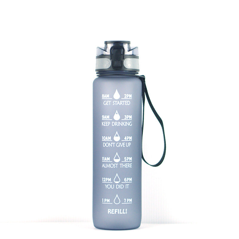 Transparent Flask Water Bottle 1000ml Kawaii BPA-Free Sports Infuser