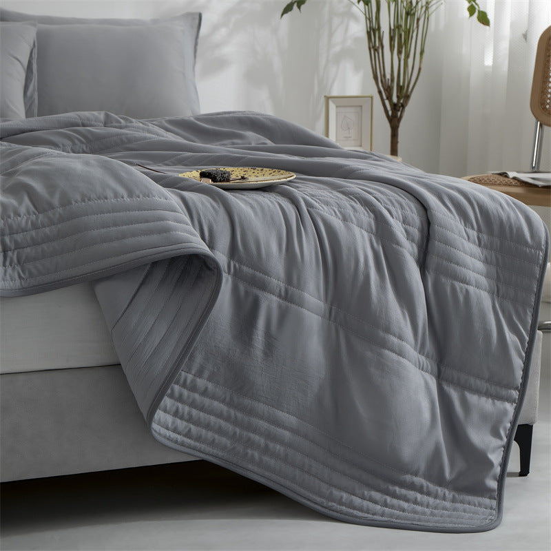 Pure Color Cooling Blanket: Compressible Summer Quilt Comfort