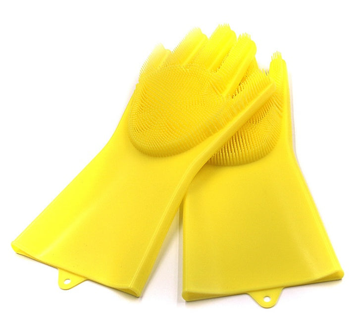 Silicone Heat-resistant Cleaning Brush Scrubbing Gloves for Kitchen Magic