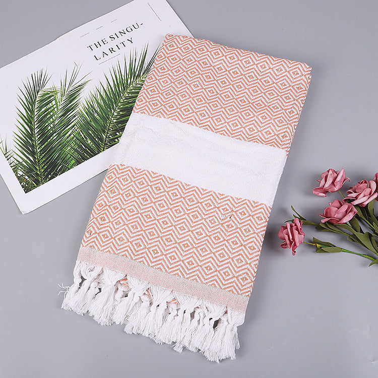 Luxurious Handmade Tassel Blanket Turkish Beach Towel – Vibrant Colors