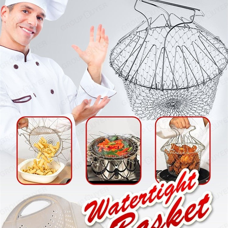 Stainless Steel Multi-function Foldable Deep Fry Cooking Basket