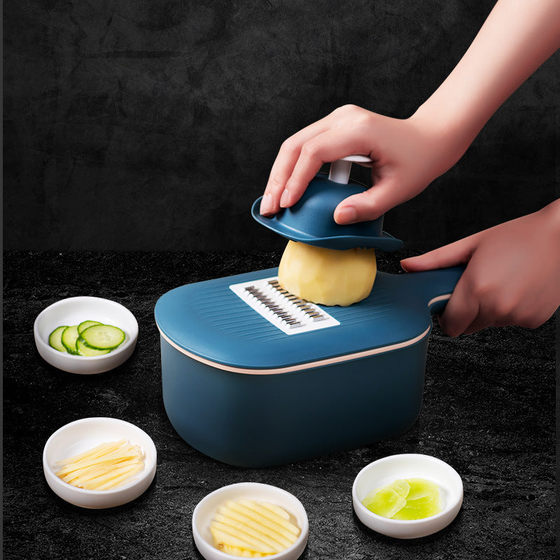 Multifunctional Vegetable Cutter & Slicer: Peel, Grate, Slice Effortlessly