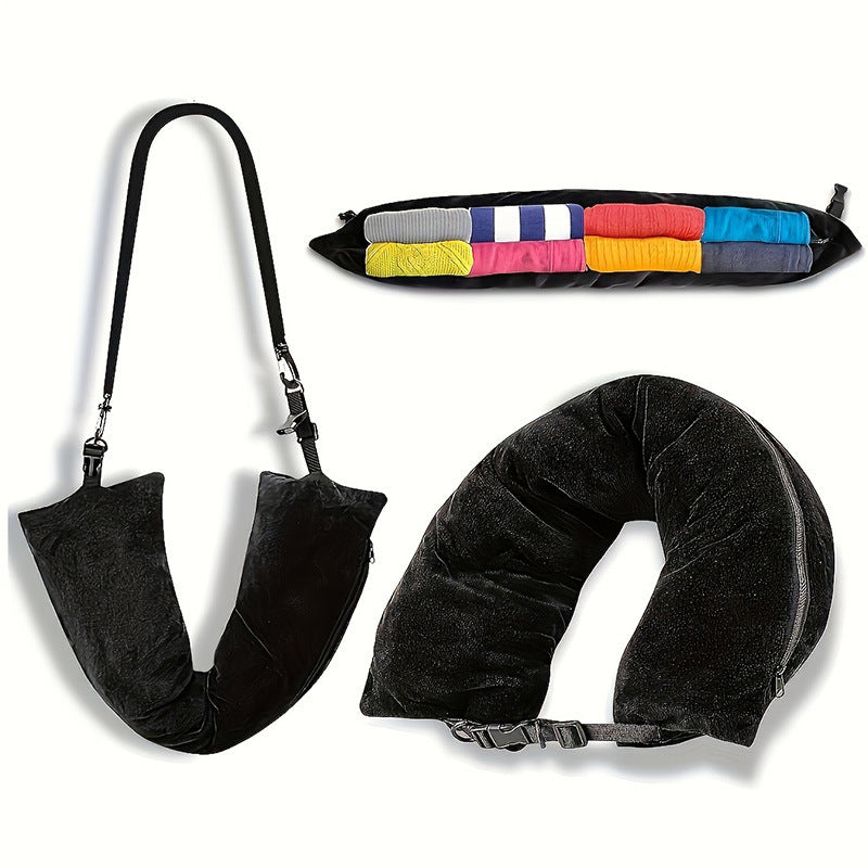 Refillable Travel Pillow Storage for Clothes in Portable Luggage
