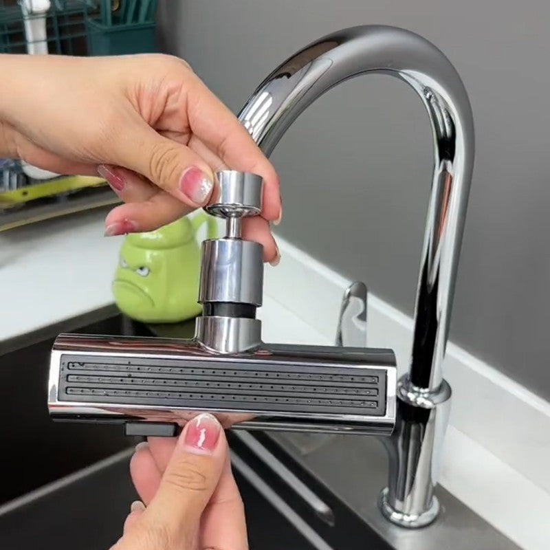 Splash-Proof Universal Rotating Kitchen Faucet Waterfall Nozzle Extension