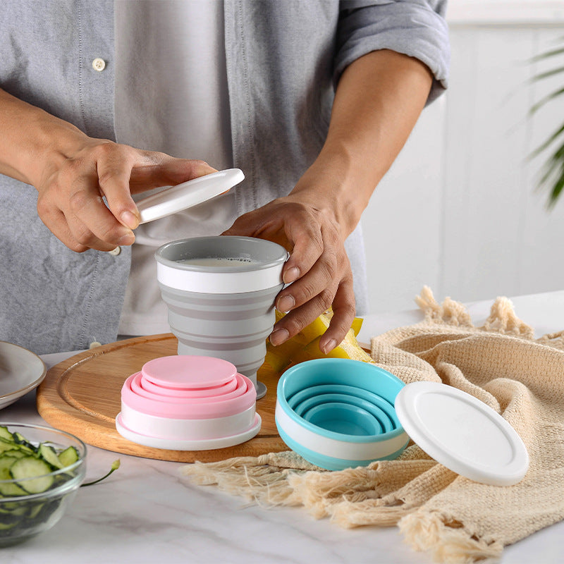 Space-Saving Portable Foldable Silicone Lunch Box for Modern Living