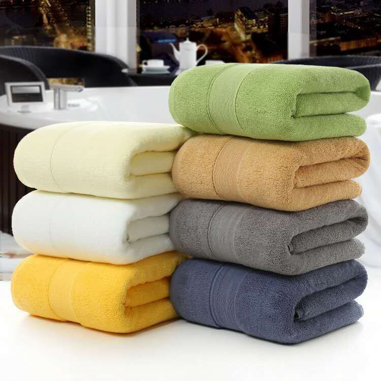 Luxurious Cotton Thickened Plain Colored Bath Towel: Ultimate Comfort