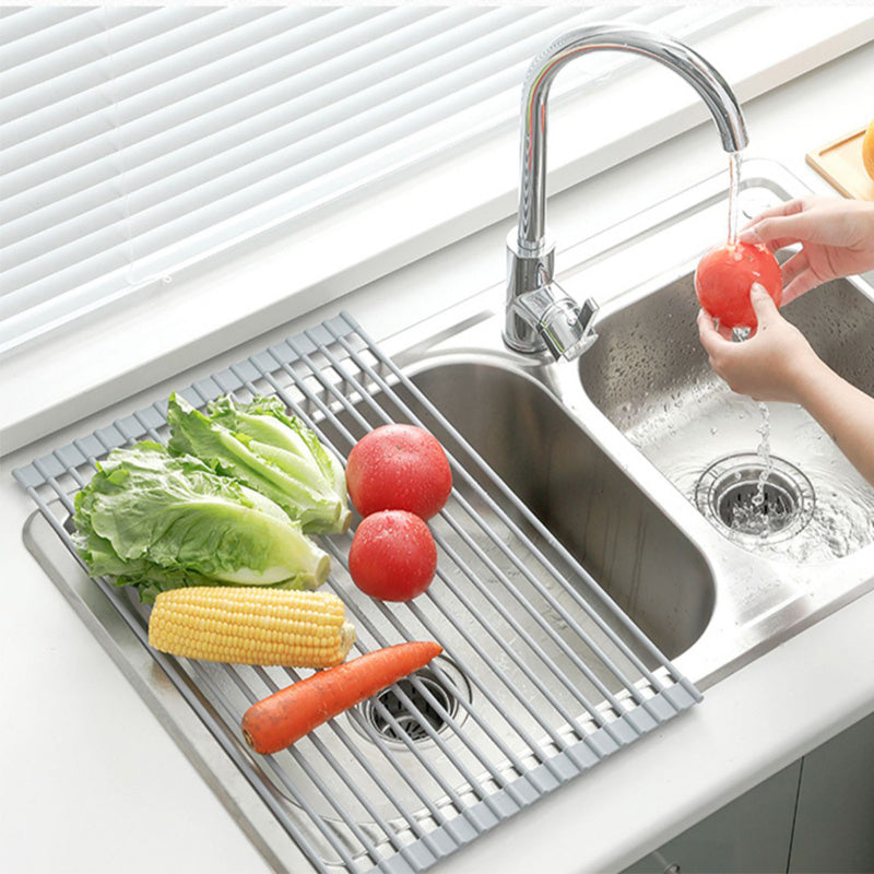 Sink Bowl Rack Stainless Steel Foldable Kitchen Dish Organizer