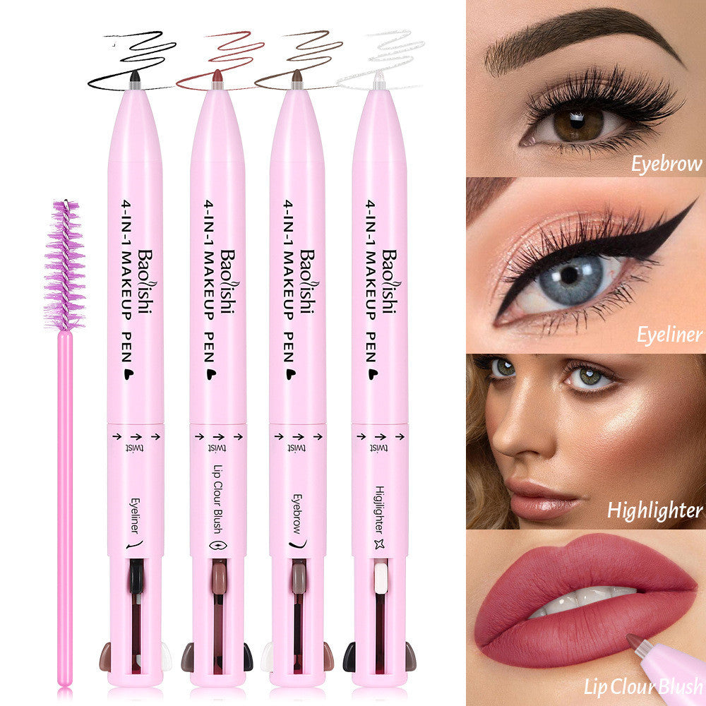 Versatile Four-in-one Makeup Multi-color Highlight Eyeliner Brush