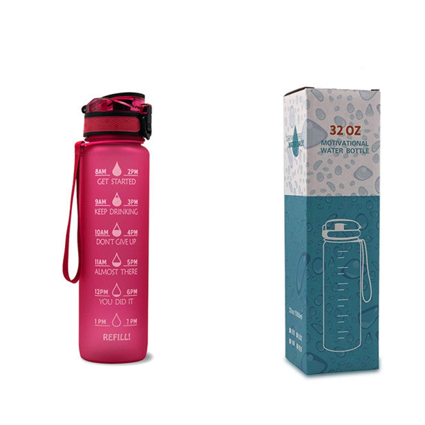 1L Tritan Time Marker Water Bottle - Leakproof Sports Fitness