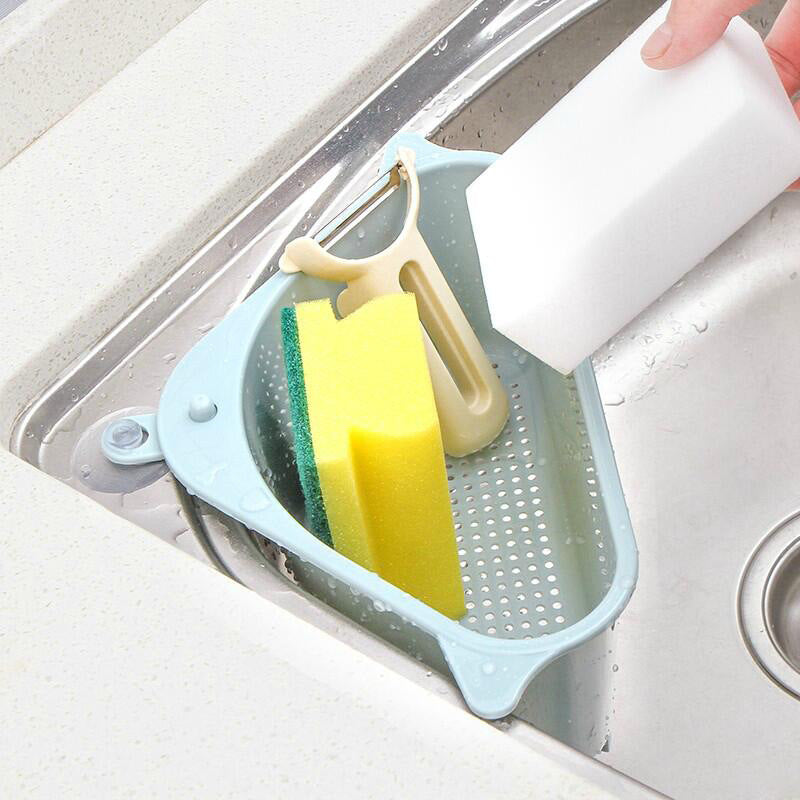 Versatile Kitchen Sink Multi-function Triangle Sponge Drain Rack