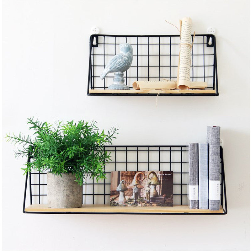 Elegant Japanese Style Wrought Iron Wall Hanging Basket Decor
