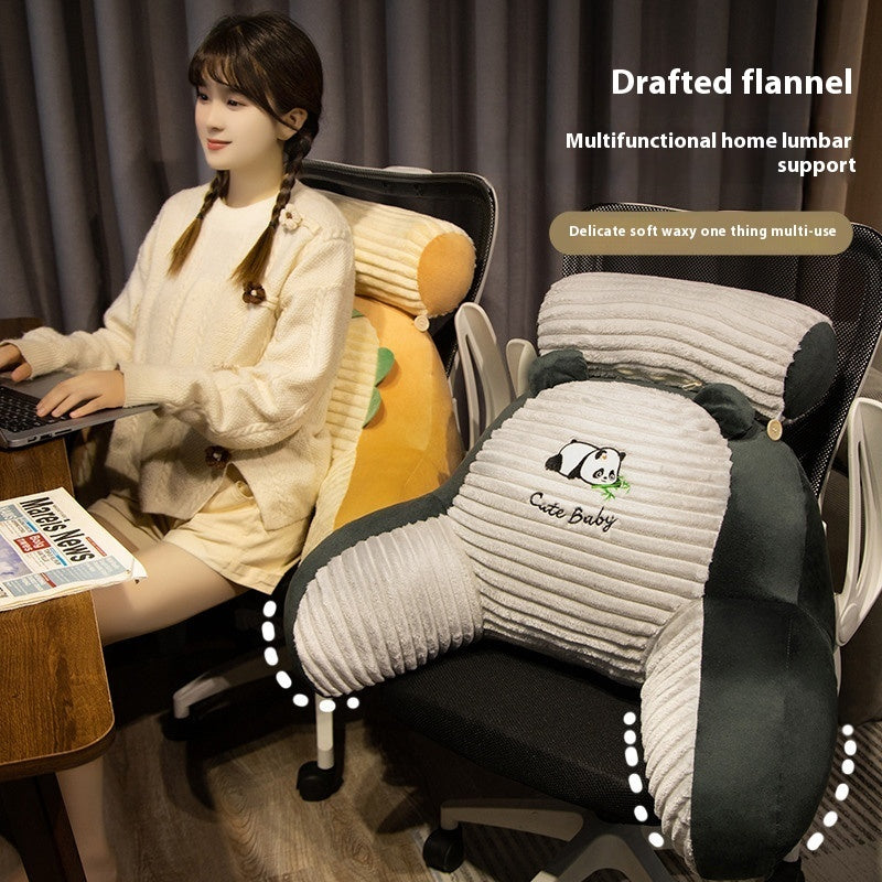Striped Flannel Bedside Soft Upholstery Cushion: Cozy Animal Comfort