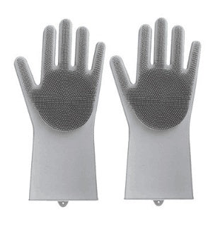 Silicone Heat-resistant Cleaning Brush Scrubbing Gloves for Kitchen Magic