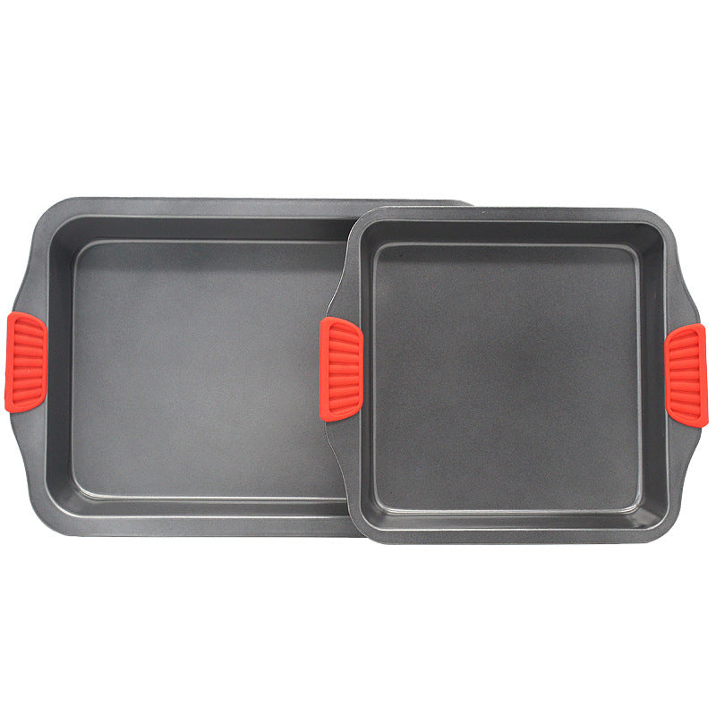 Silicone Binaural Baking Tray: Luxury Non-Stick Carbon Steel
