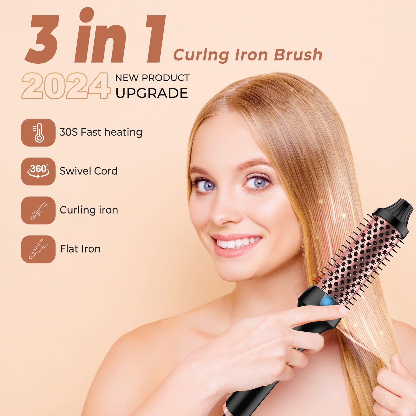 Effortless Hair Styling: Roller Comb Anion Straight Curling Heater