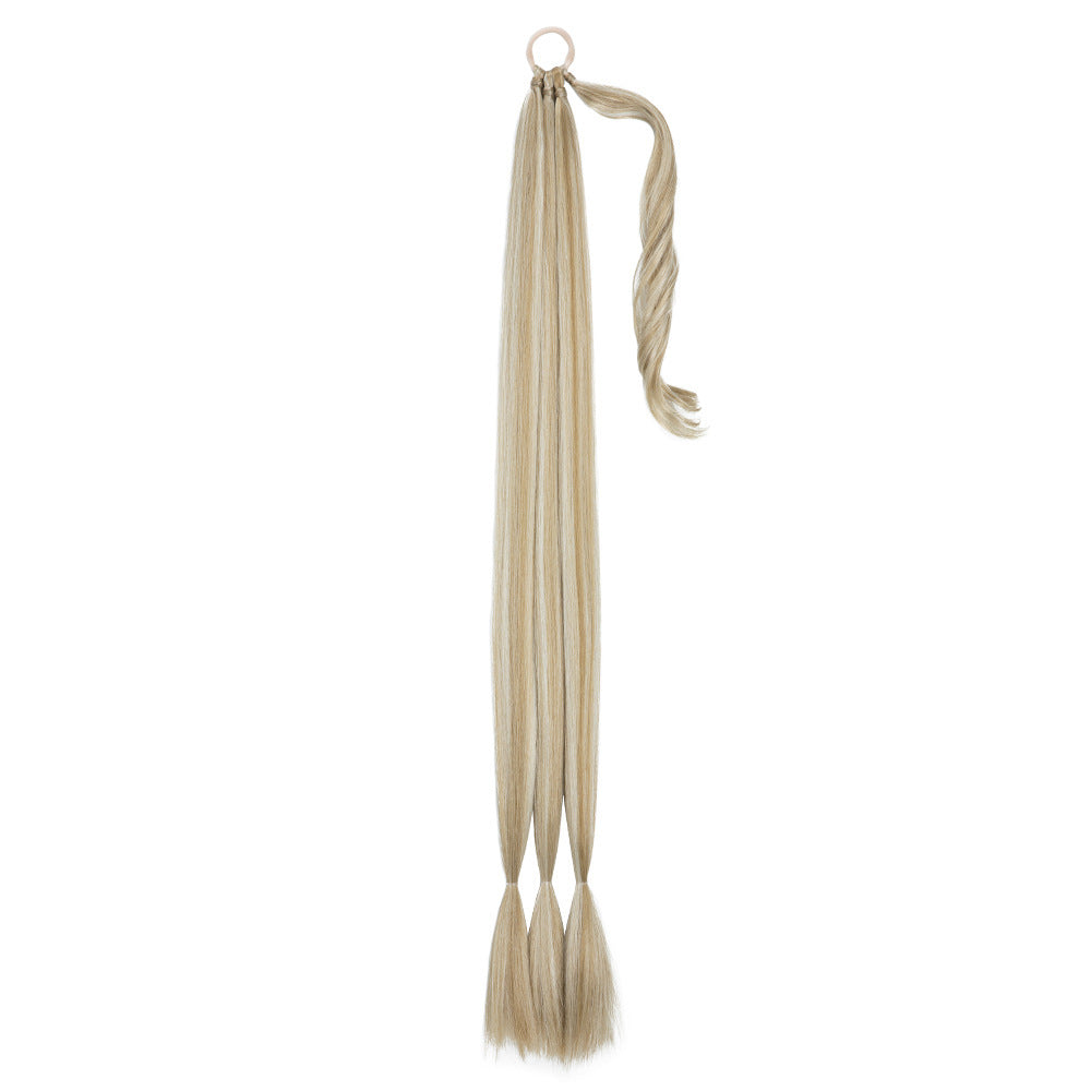 Wig Natural Ponytail Synthetic False Braids, Versatile Winding Style