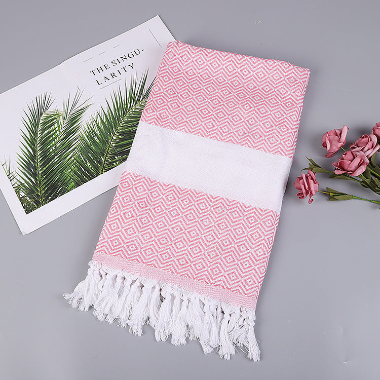 Luxurious Handmade Tassel Blanket Turkish Beach Towel – Vibrant Colors
