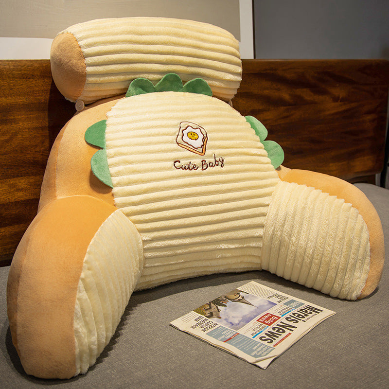 Striped Flannel Bedside Soft Upholstery Cushion: Cozy Animal Comfort