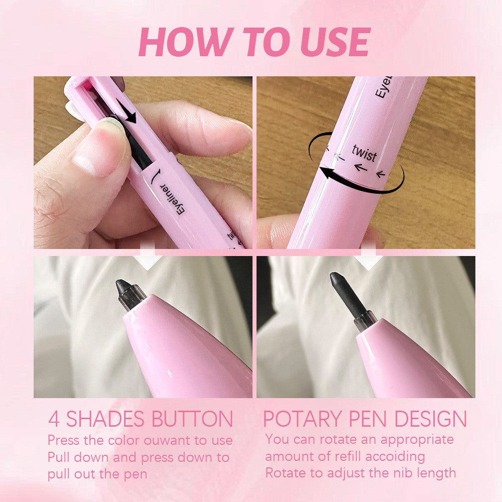 Versatile Four-in-one Makeup Multi-color Highlight Eyeliner Brush