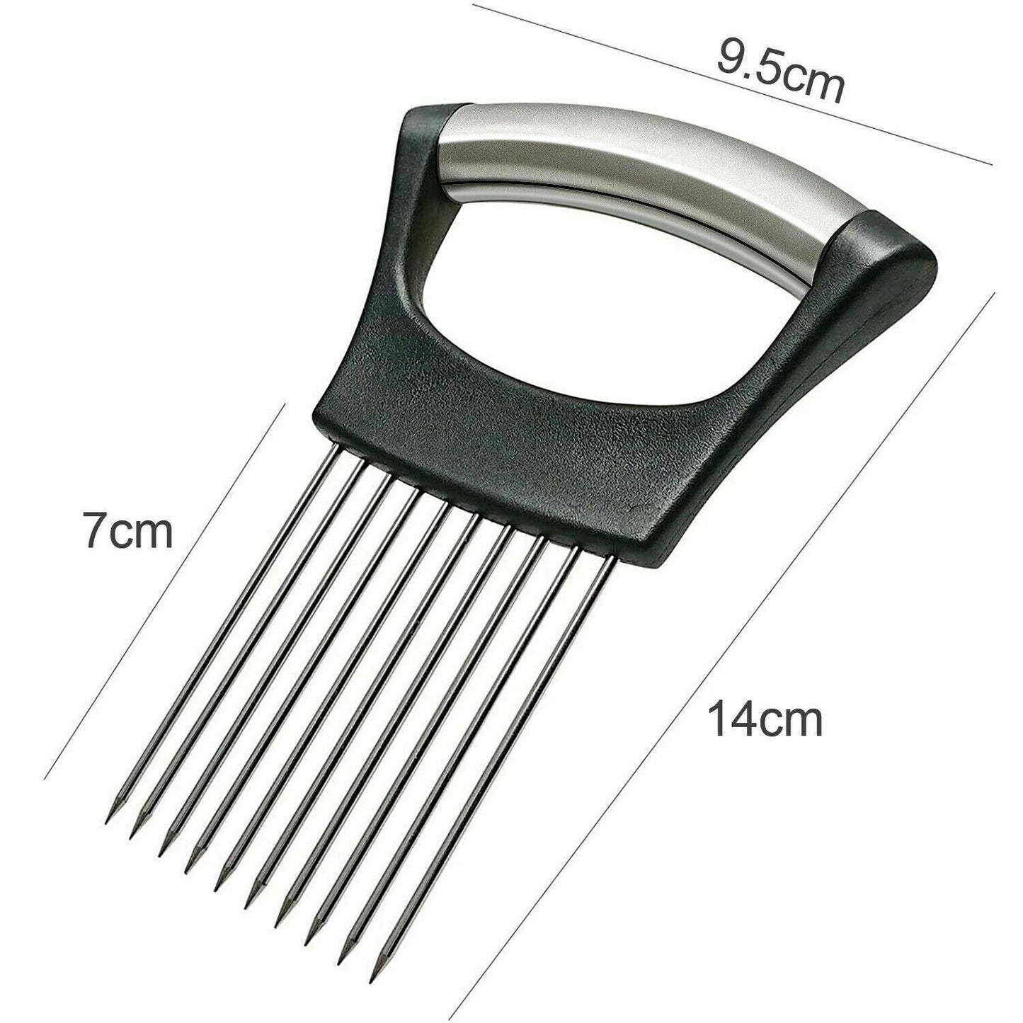 Food Slice Assistant: Stainless Steel Onion Holder, Tomato Cutter