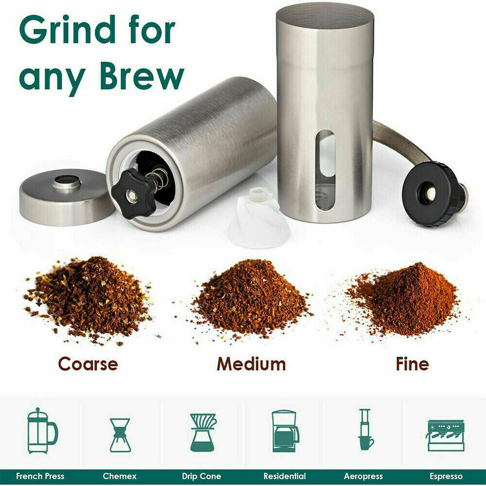 Home Portable Manual Coffee Grinder Stainless Steel Ceramic Burr