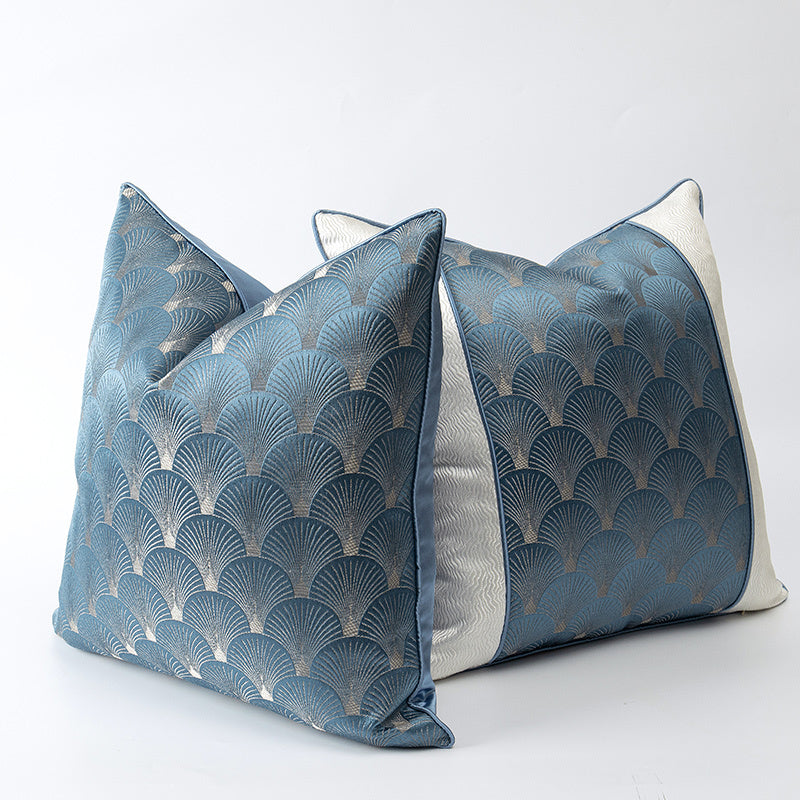 Elegant Blue And White Patchwork Cushions For Living Room