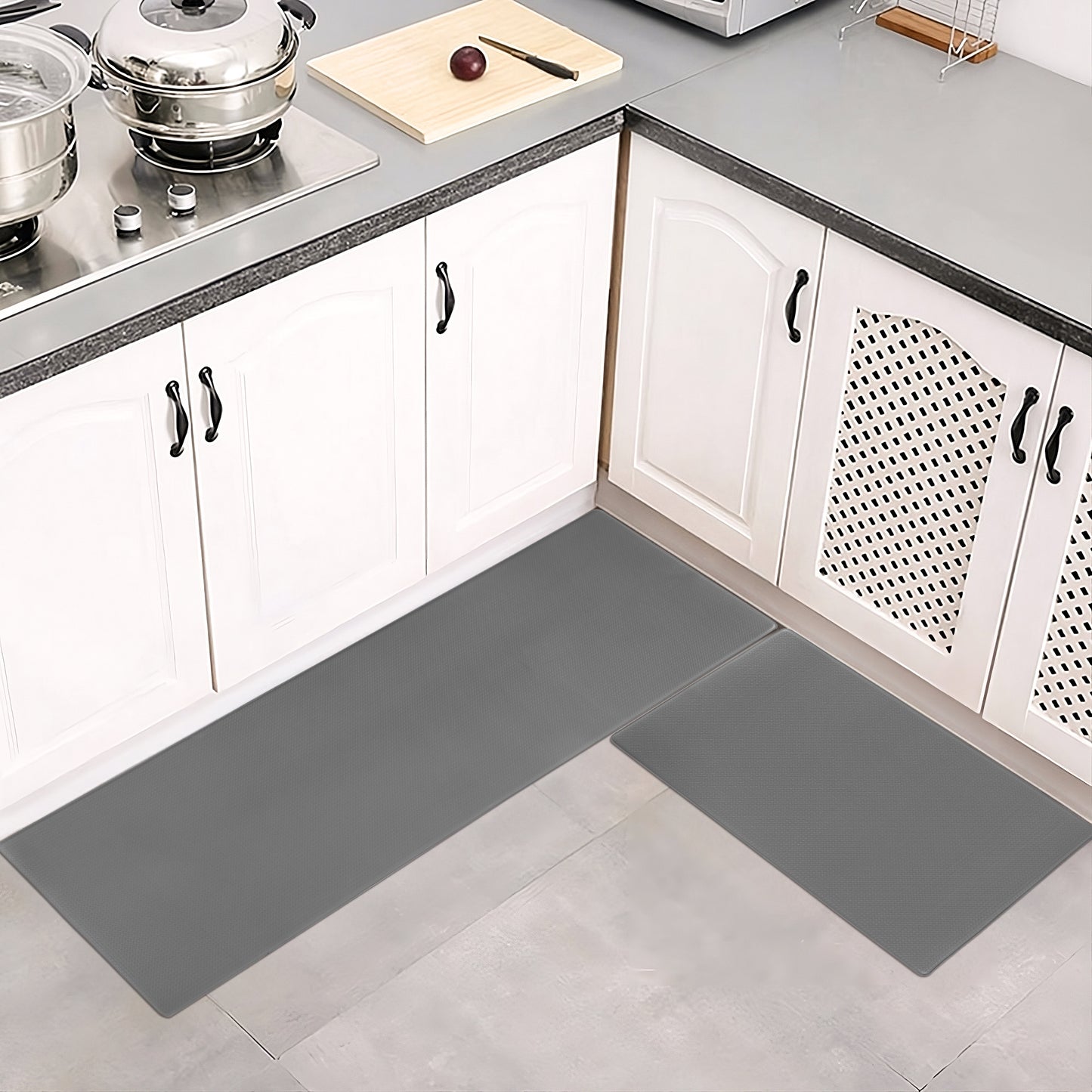 Kitchen Floor Mat Set: Non-Slip, Waterproof, Easy to Scrub