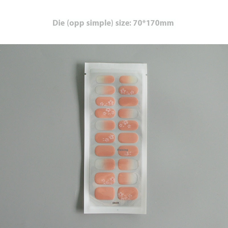 Finger Baking-Free Gel Nail Stickers with Simple Grid Design