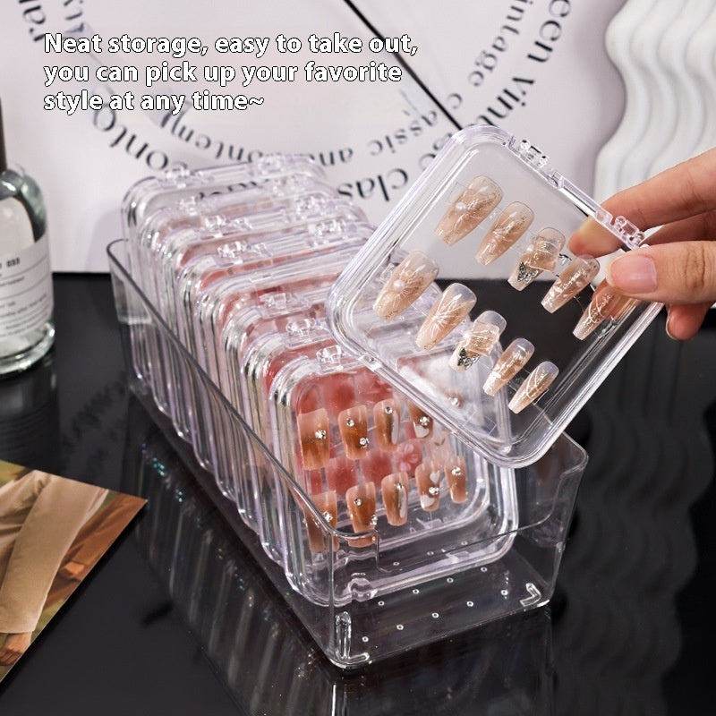 Transparent Manicure Nail Box: Elegant Handmade Dustproof Storage Solution