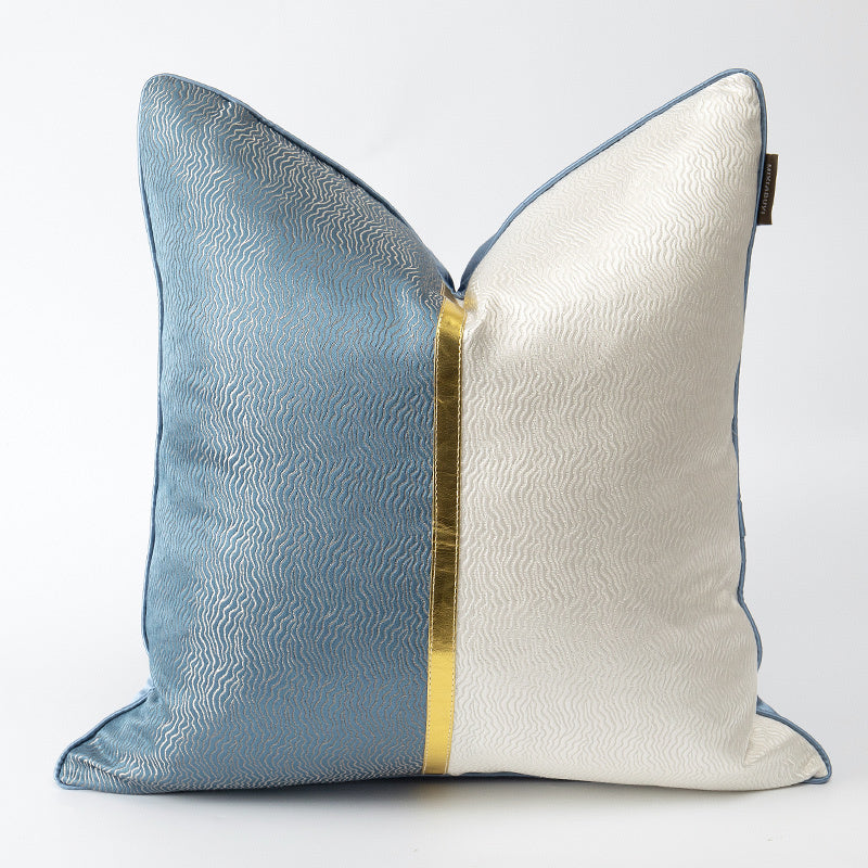 Elegant Blue And White Patchwork Cushions For Living Room