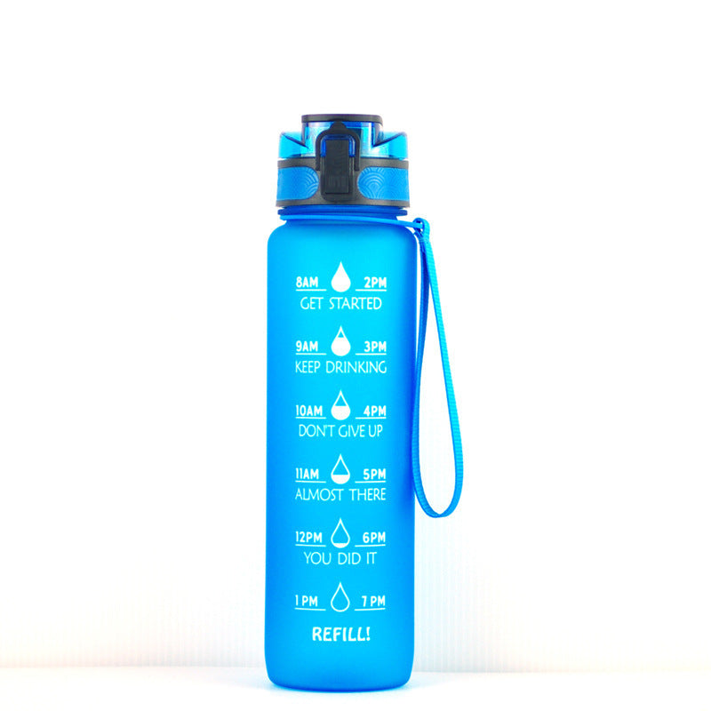 Transparent Flask Water Bottle 1000ml Kawaii BPA-Free Sports Infuser