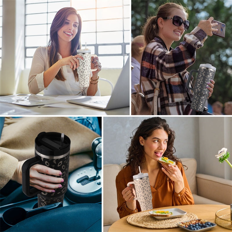 40oz Portable Stainless Steel Water Bottle Mug With Handle
