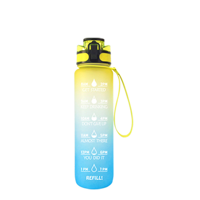 Transparent Flask Water Bottle 1000ml Kawaii BPA-Free Sports Infuser