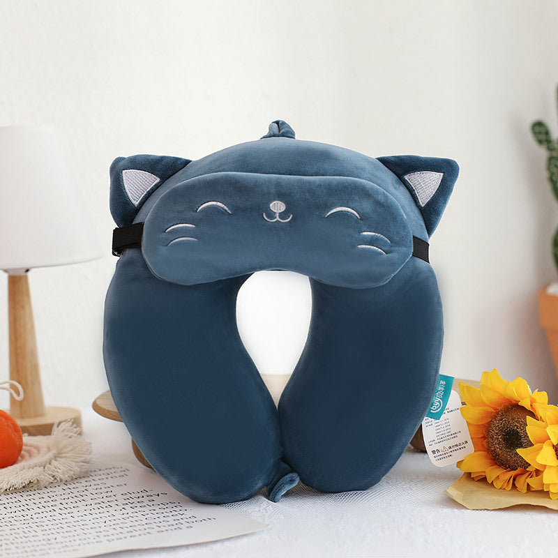 Cozy Cartoon Memory Foam U-shaped Pillow for Relaxation