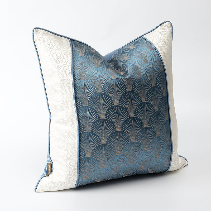 Elegant Blue And White Patchwork Cushions For Living Room