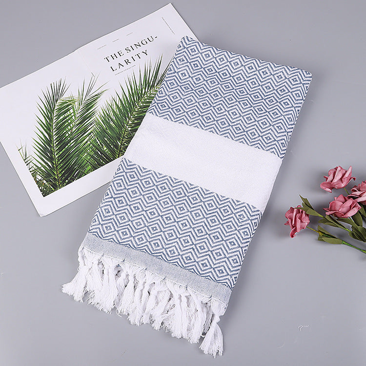 Luxurious Handmade Tassel Blanket Turkish Beach Towel – Vibrant Colors