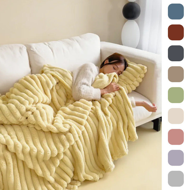 Soft Wind Bubble Velvet Blanket: Luxurious Double-Sided Warm Comfort