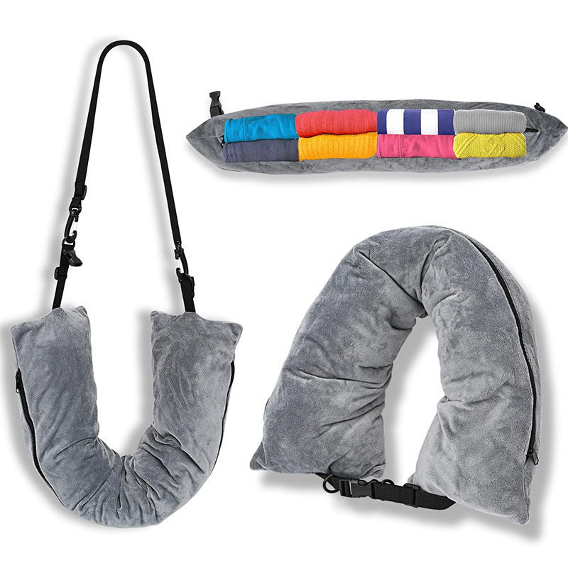 Refillable Travel Pillow Storage for Clothes in Portable Luggage