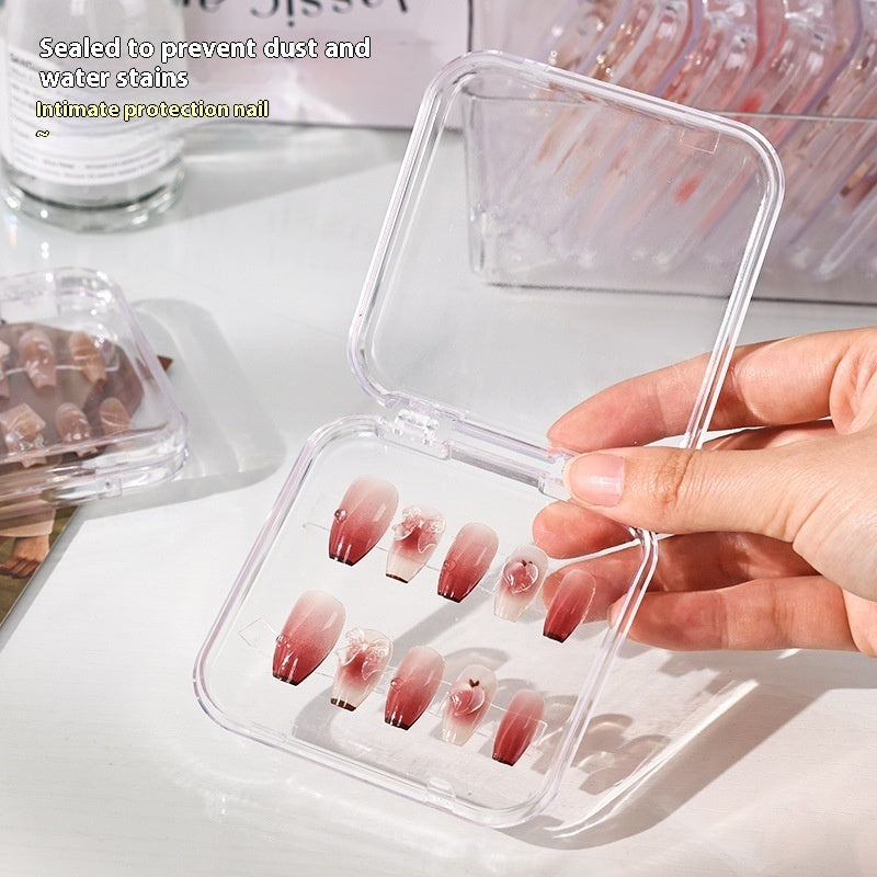 Transparent Manicure Nail Box: Elegant Handmade Dustproof Storage Solution