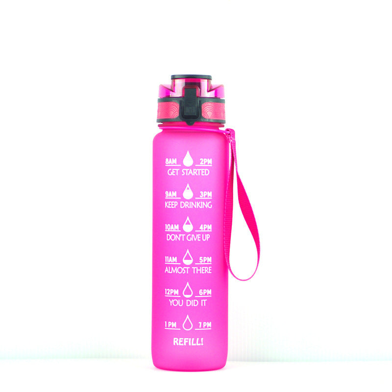 Transparent Flask Water Bottle 1000ml Kawaii BPA-Free Sports Infuser