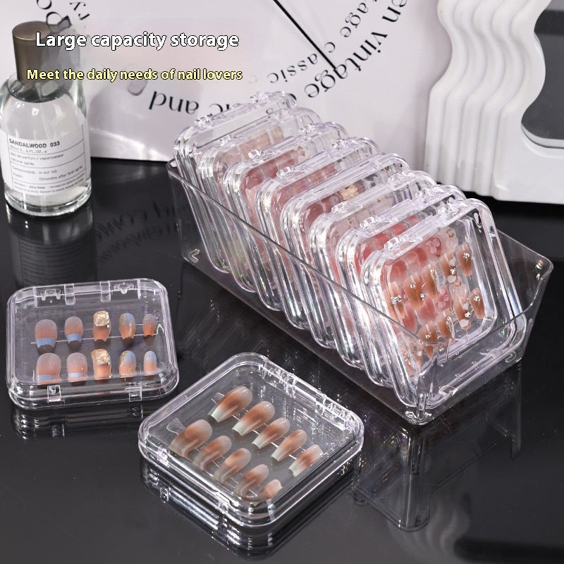 Transparent Manicure Nail Box: Elegant Handmade Dustproof Storage Solution