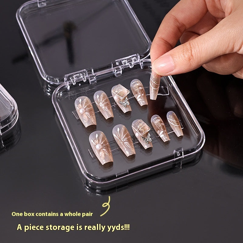 Transparent Manicure Nail Box: Elegant Handmade Dustproof Storage Solution