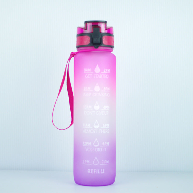 Transparent Flask Water Bottle 1000ml Kawaii BPA-Free Sports Infuser