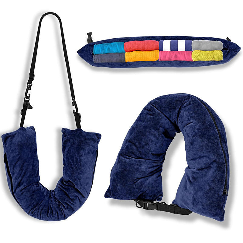 Refillable Travel Pillow Storage for Clothes in Portable Luggage