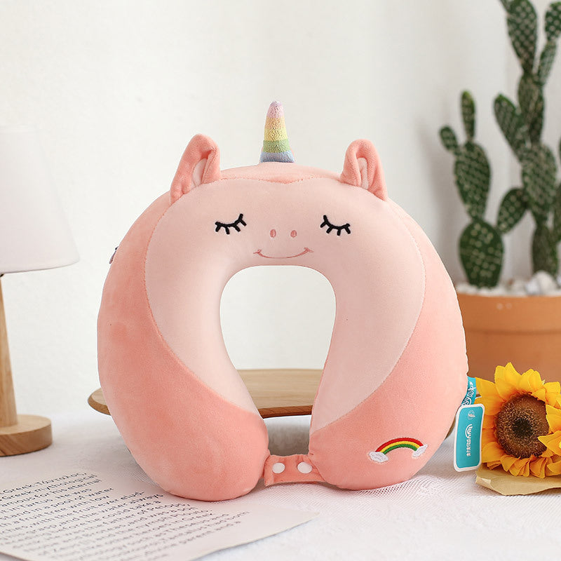 Cozy Cartoon Memory Foam U-shaped Pillow for Relaxation