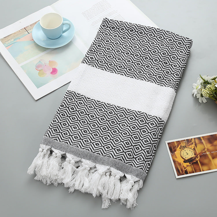 Luxurious Handmade Tassel Blanket Turkish Beach Towel – Vibrant Colors