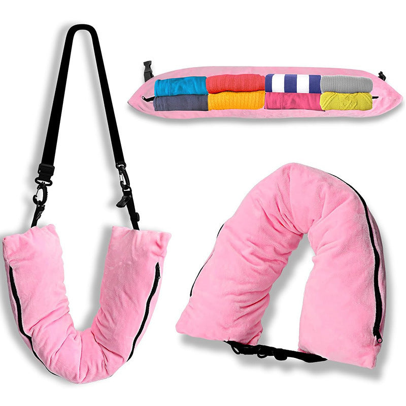 Refillable Travel Pillow Storage for Clothes in Portable Luggage