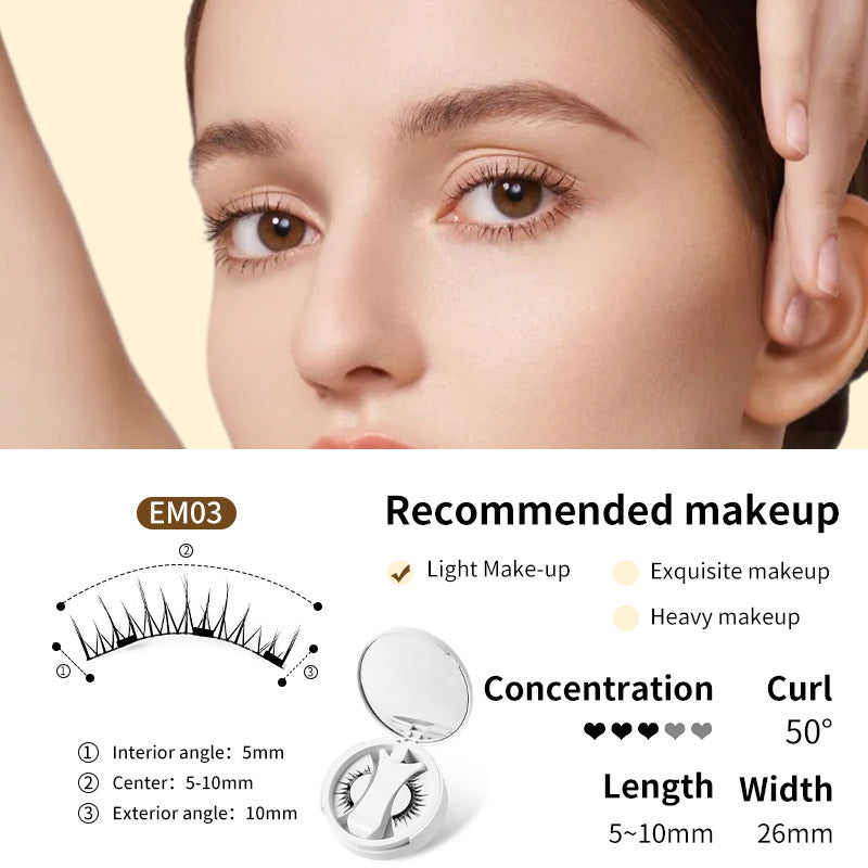 Magnetic False Eyelashes Kit: Glue-Free, Natural Look & Applicator
