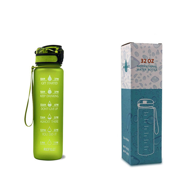 1L Tritan Time Marker Water Bottle - Leakproof Sports Fitness