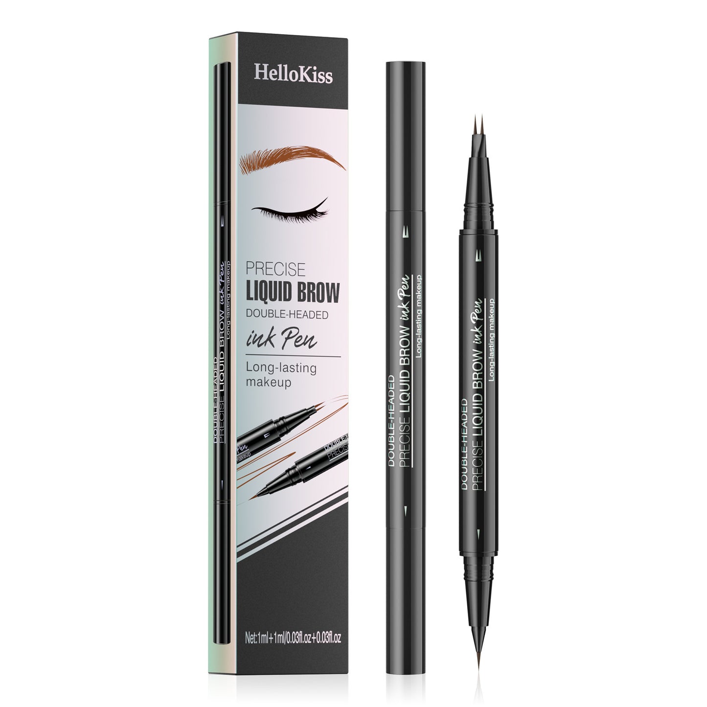 Dual-Action Two Fork Eyebrow Pencil: Waterproof, Sweat-proof Magic
